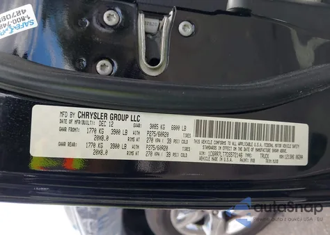 2013 Ram 1500 Big Horn z USA, uszkodzony, nr VIN 1C6RR7LT7DS572146